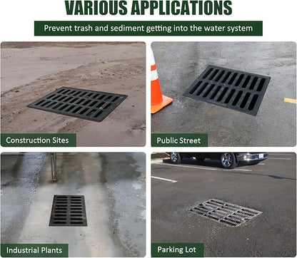 PET Storm Drain Filter-47.2x47.2x23.6in Oil & Sediment Guard with 4 Lifting Loops,Square Witches Hat Catch Basin Filter for Parking lot Street Construction Site Industrial Plant