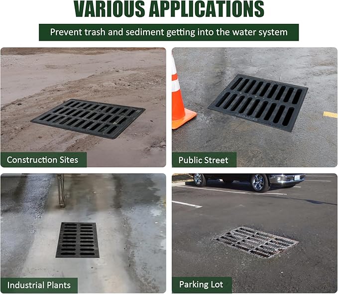 5 Pack PET Storm Drain Filter-47.2x47.2x23.6in Oil & Sediment Guard with 4 Lifting Loops,Square Witches Hat Catch Basin Filter for Parking lot Street Construction Site Industrial Plant