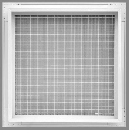 HVAC Premium 14'' x 34'' Cube Core Eggcrate Return Air Filter Grille for 1'' Filter - Aluminum - White [Outer Dimensions: 16.5'' x 36.5]