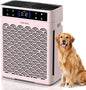 Air Purifiers for Home, Large Room up to 3000 Ft², HEPA Air Purifier for Home Pets with Filter, Air Quality Sensor, Timer, Air Cleaner for Bedroom, Dorm Room, Pet Hair, Office - Pink