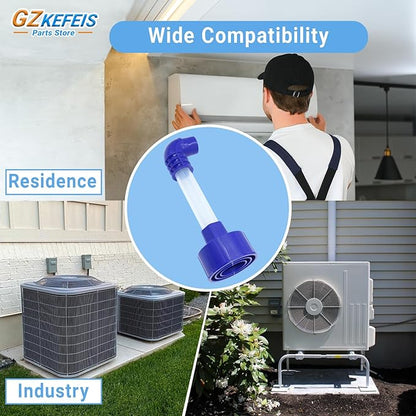 AC Drain Line Cleaner Tool, Universal HVAC to PVC Adapter for Unclogging A/C Condensate Drain Lines - Wet Vac Attachment for Efficient Evacuation, Blue, 1 Pack