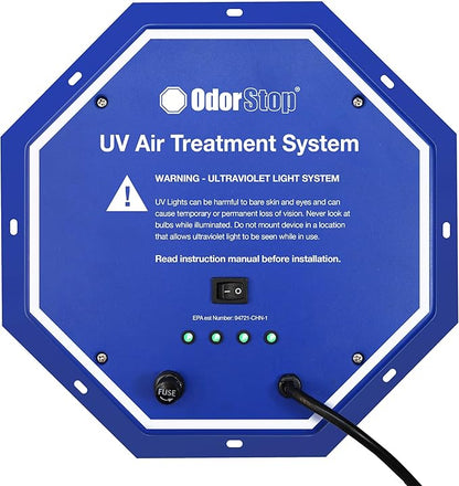 OdorStop OS144PRO1 UV Air Purifier 144W System with Energy Saving Airflow Sensor and 16-in Bulbs