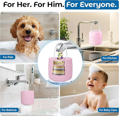 17-STAGE Bath Filter for Tub with Premium Design & Leak-Proof, 7000-Gallon Long-Life Cartridge with Vitamins C & E + Essential Minerals Removes Chlorine and Softens Hair, Skin & Nails | Patent Pending