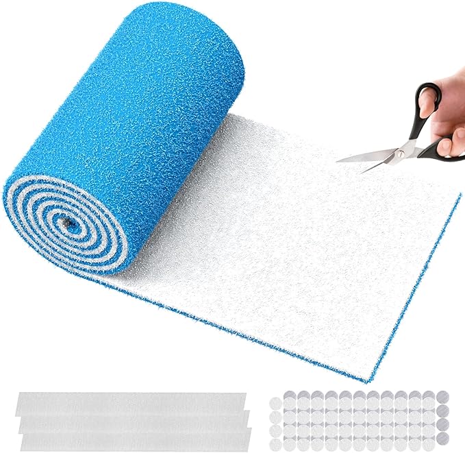 20" x 120" Air Vent Filters, with 48Pcs Adhesive Hook Tape, Cut to Size Air Filter Material HVAC Furnace Filters Kit MERV 8 Triple Vent Filter for Home Floor Register, Ceiling, Grilles