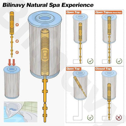 Spa in-Filter Mineral Sticks Parts for Hot Tub Filter Cartridge, Last for 4 Months, Yellow, 2PCS