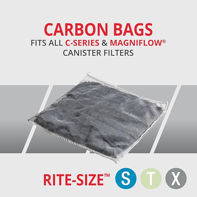 Marineland Carbon Bags, 2 Count, Support Chemical Aquarium Filtration, Rite-Size S, T and X, Fit All C-Series and Magniflow Canister Filters