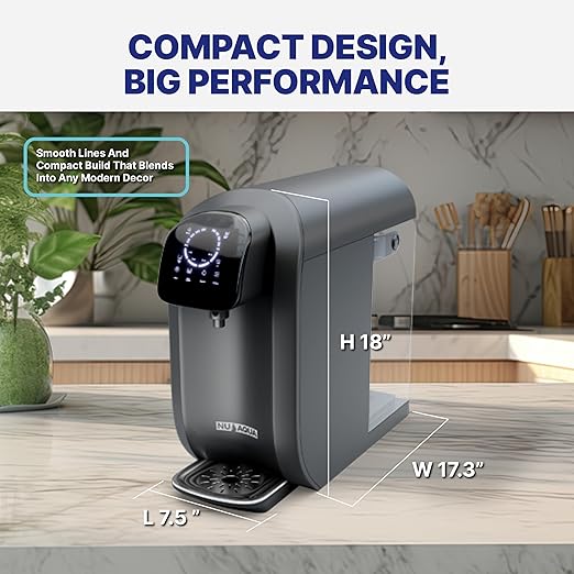 NU Aqua 8-Stage Countertop Reverse Osmosis Water Filter System | RO with UV | Sediment, Carbon, Mesh & RO Water Purifier Membrane Filters | Touch Display w/Water Quality Indicator & Multi Cup Sizes