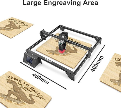 Longer Ray5 Laser Engraver, 10W Laser Cutter, 0.06 * 0.06 mm Precision Laser Engraver for Acrylic, Wood, and Metal with Emergency Stop, 3.5-inch Touch Screen for DIY