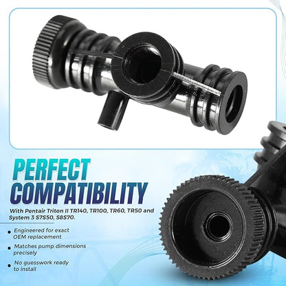Replacement 154689 Pool Filter Air Bleeder Tee Assembly Compatible with Pentair Triton II TR140, TR50, TR60, TR100 | Air Filter Replace for S7S50, S8S70 | Pool Accessories for Sand Filters, 10 Pack