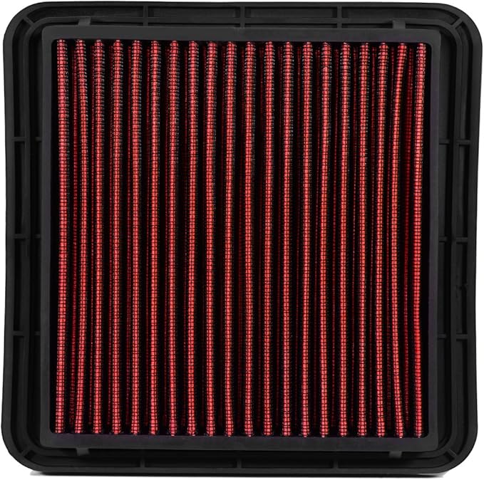 DNA Motoring AFPN-023-RD Clean Air Washable Drop In Panel Air Filter Enhance Engine Performance Power & Acceleration Improve [Compatible with 05-17 Subaru Legacy Outback WRX/STI]