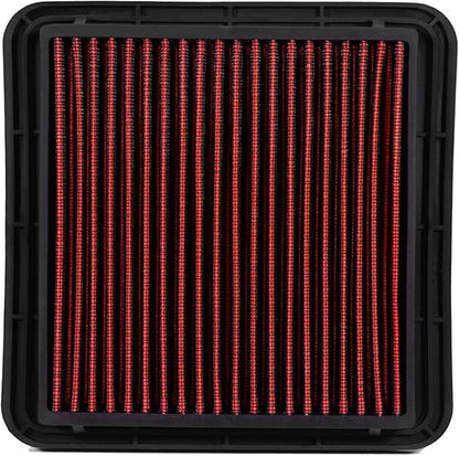 DNA Motoring AFPN-023-RD Clean Air Washable Drop In Panel Air Filter Enhance Engine Performance Power & Acceleration Improve [Compatible with 05-17 Subaru Legacy Outback WRX/STI]