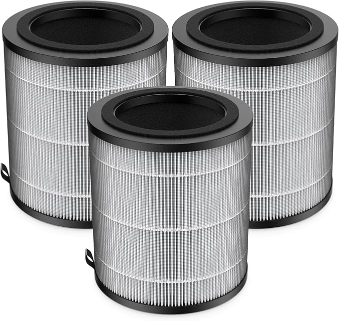 JF100 Replacement Filter, 3-in-1 Pre-Filter, HEPA and Activated Carbon Filtration System, 3 Pack