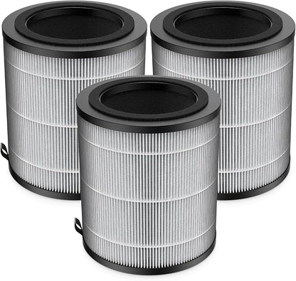 JF100 Replacement Filter, 3-in-1 Pre-Filter, HEPA and Activated Carbon Filtration System, 3 Pack