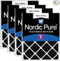 Nordic Pure 16x20x1 (Actual Size: 15 1/2 x 19 1/2 x 3/4) Pure Carbon Pleated Odor Reduction Furnace Air Filters 4 Pack