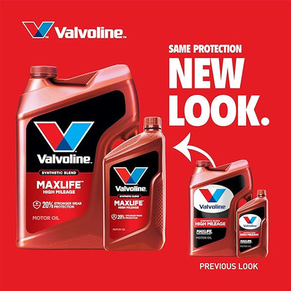Valvoline High Mileage with MaxLife Technology 5W-30 Synthetic Blend Motor Oil 1 Quart