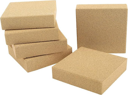 RealPlus Aquarium Filter Media Bio Ceramic Brick Bio Filter Media for Marine and Freshwater Aquarium Canister Filter Pond Fish Tank, 6 Pack (4" x 4" x 1")