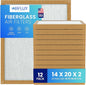 Fiberglass Air Filter -14x20x2Air Filter 12 Pack - Non Pleated 14"x20"x2", AC Filters for Home, Fiberglass, HVAC filters, Heater, Furnace Catcher for Dust - 1 YEAR SUPPLY