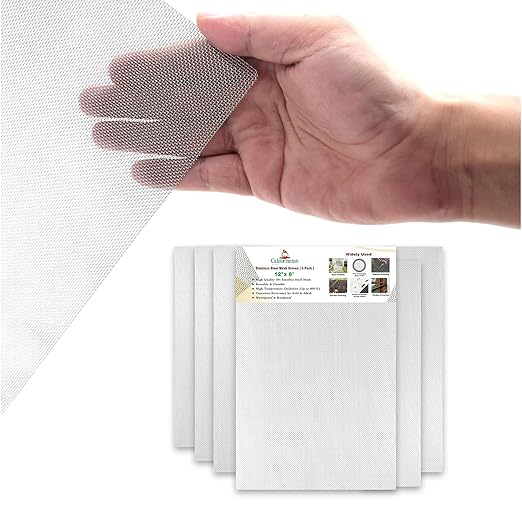 6-Pack Wire Mesh Screen 12×8 Inch – 20 Mesh Stainless Steel Durable, Easy to Cut, Smooth Edges & Rust-Proof – Ideal Metal Mesh Screen for DIY Projects, Windows, Vent, Filter, Garden etc