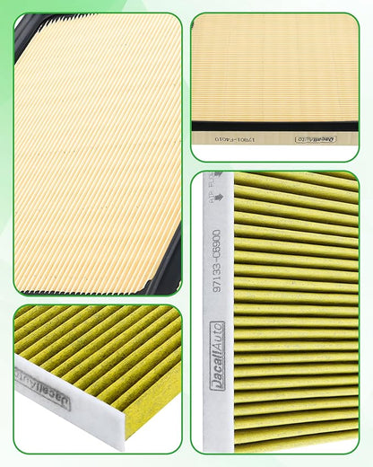 Engine & Cabin Air Filter Set for Toyota Sequoia V6-3.4L (2023-2025), Tundra V6-3.4L (2022-2025). Replace 17801-F4010, CAF15028C