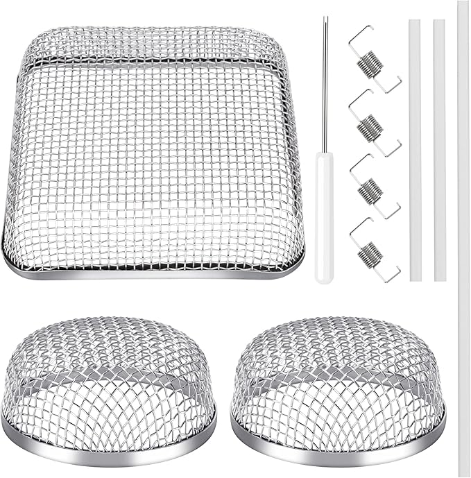 TONDA RV Furnace Vent Screen, Bug Screens Heater Vent Cover for Camper with Installation Tool and Silicone Rubber, 2 Round and 1 Square