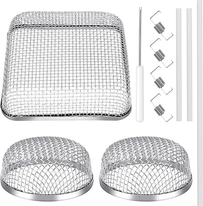 TONDA RV Furnace Vent Screen, Bug Screens Heater Vent Cover for Camper with Installation Tool and Silicone Rubber, 2 Round and 1 Square