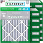 Filterbuy 20x25x4 Air Filter MERV 8 Essential Dust & Allergy Defense (12-Pack), Electrostatic Pleated HVAC AC Furnace Filters Replacement, Made in USA (Actual Size: 19.50 x 24.50 x 3.63)