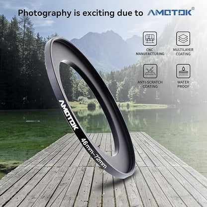 46mm Lens to 72mm Camera Lens Adapter,46mm to 72mm Filter Step-Up Adapter Ring,Compatible All 72mm Filter Accessory