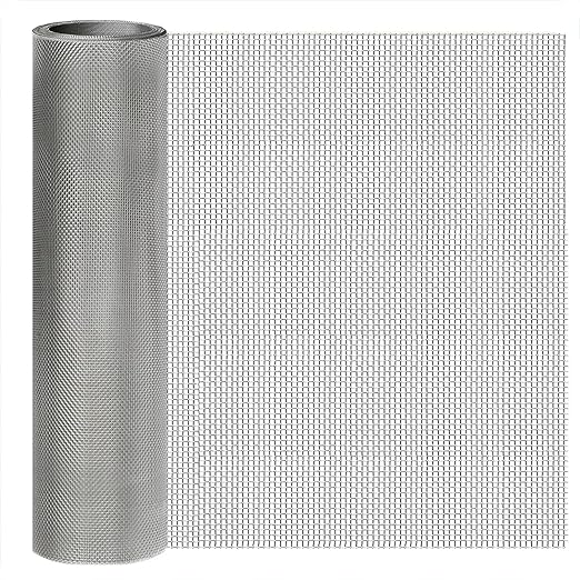 Stainless Steel Mesh Screen 8Mesh 304, 15.7" x 47.2" (40x120cm) Metal Mesh Screen, Rust Free Fine Wire Mesh Roll, Easy to Cur for Vent Mesh, Window Screen, Filters, Cage, Garden Covers