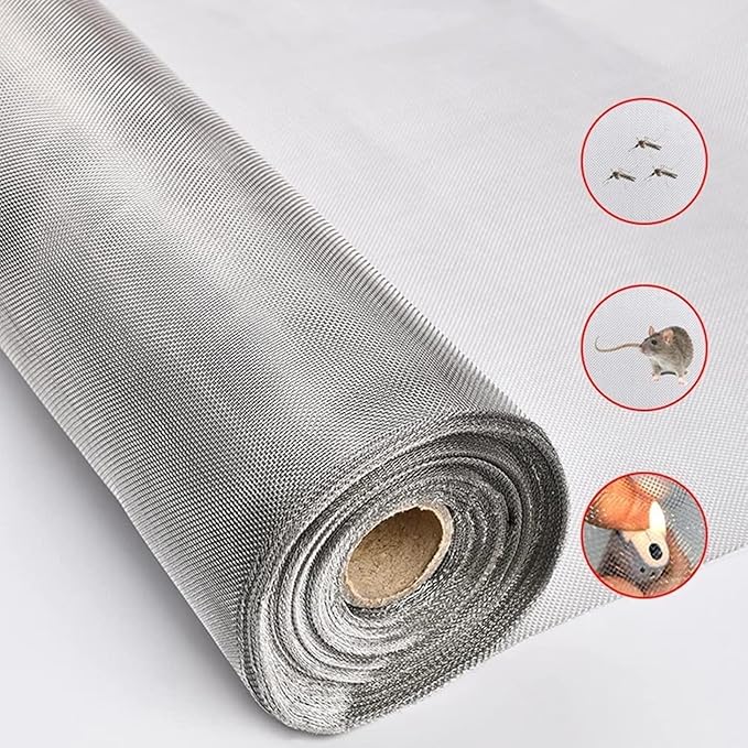 80 Mesh Stainless Steel Woven Screen, Rust-Resistant Filter Panel for Window, Door, Ventilation, HVAC, Sieve, Strainer, Fencing, Craft, DIY, Insect Screen, Wire Mesh