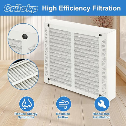2 Pack 313 Replacement Filter Compatible with AprilAire Whole House Air Purifiers Model 1310 2310 3310 4300,Size:20x20x4(19.5" x 19.5" x 3.77") MERV 13 Pleated HVAC AC Furnace Filter