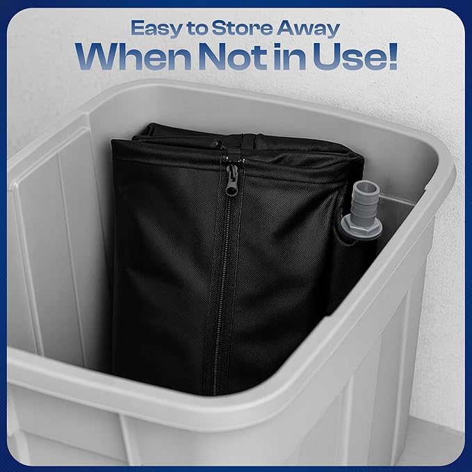 Collapsible Rain Barrel, Portable Rain Water Collection System Kit, 53 Gallon – Foldable Water Tank & Storage Reservoir with Spigot for Garden, Lawn, & Emergency Use