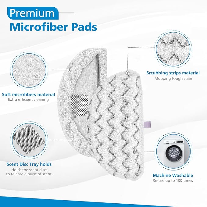 iSingo 1940 for Bissell Steam Mop Pads for Bissell PowerFresh Steam Mop 1806 1544 1440 2075A 2685A 1940W,19404 Series, Replacement Part #5938#203-2633, 8 Pack