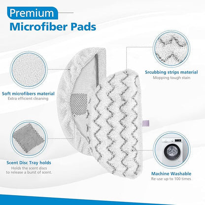 iSingo 1940 for Bissell Steam Mop Pads for Bissell PowerFresh Steam Mop 1806 1544 1440 2075A 2685A 1940W,19404 Series, Replacement Part #5938#203-2633, 8 Pack