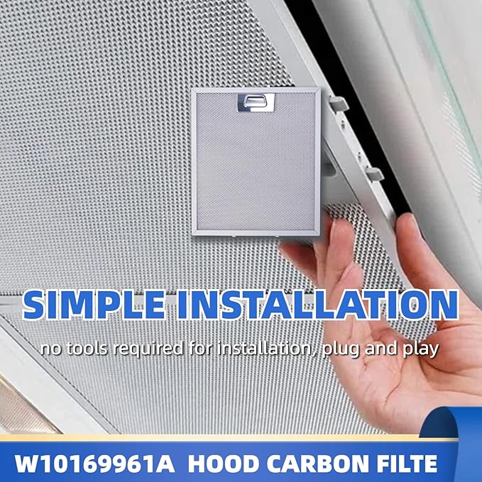 5Layer Aluminium W10169961 Upgraded Range Hood Filter for Samsung Kitchen Aid GE Ikea Thermador etc vent hood Fit for W10833076 W10875058 W10870878 W11245983 10.5x12x0.35in 2 Pack
