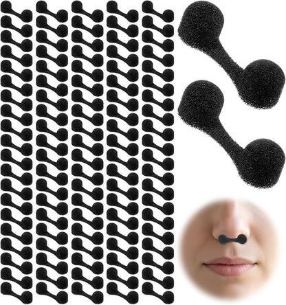 100Pcs Nasal Filters, Nose Plugs for Dust, Disposable Soft Sponge Nostril Filters for Allergies, Construction & Outdoor Activities, Black