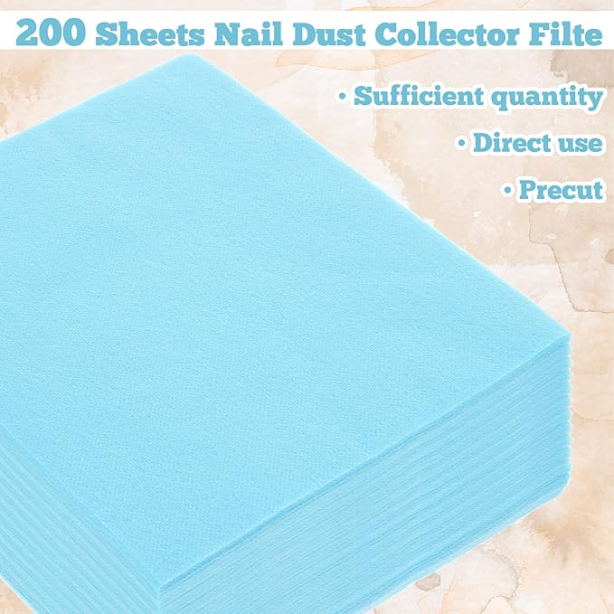 1200 Sheets Nail Dust Collector Filter Paper, Disposable Dust Collector Sheet for Nails Tech Filter Sheet for Nail Vacuum Cleaner Supplies Nails Salon Accessories