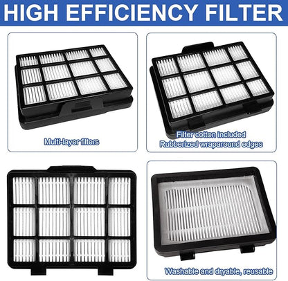 8 Pack Replacement Filters Compatible with Eureka NEN180 NEN186BL Bagless Vacuum Cleaner, Includes 4 Dust Cup Cartridges and 4 High Efficiency Filters
