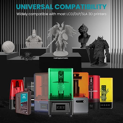 SUNLU Flexible 3D Printer Resin 2KG, 66A 3D Printing Resin for Printing Soft and Flexible Items, Bendable and Not Brittle, Fast Curing 405nm UV Photopolymer Resin. (2000G Gray)