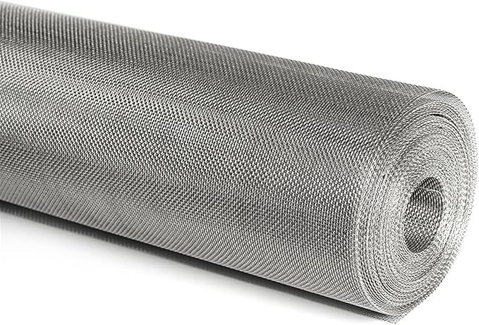 Stainless Steel Woven Wire Mesh Stainless Steel Woven Wire Mesh 14 Mesh Rodent Control Cage Net Garden Insect Screen Corrosion-Resistant Filter - 1.54mm Hole