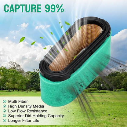 LOCOPOW 496894 496894S 493909 Air Filter & Pre Filter for B& S 12.5-17HP 5053K 272403S 272403 5053B 5053D 5053H for John Deere LG496894 LG496894S for Craftsman 24151 Lawn Mower
