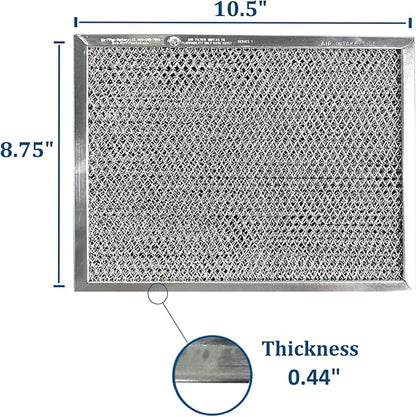 Air Filter Factory Replacement For 41F, 97007696, 97005687 Broan Nutone Range Hood Grease Mesh Charcoal Carbon Combo - Filter Size 8.75 x 10.5 x .44 Inches (Pack of 2)
