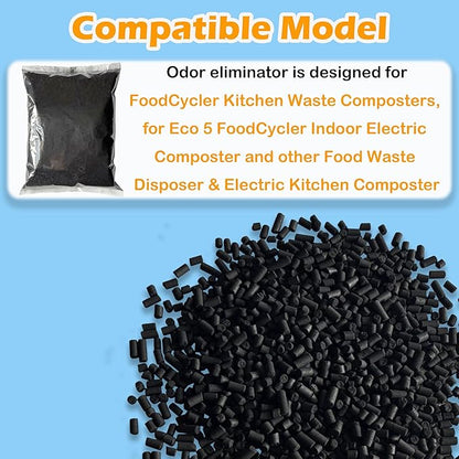 2.9 Pounds Odor Absorbing Filter Refill for FoodCycler Kitchen Waste Composters, Replacement Activated Charcoal Compatible with Eco 5 FoodCycler Electric Composter