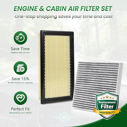 Cabin and Engine Air Filter Fits for EXPLORER (2020-2026), POLICE INTERCEPTOR UTILITY (2020-2025), AVIATOR (2020-2025), Replace for CF12772, CA10242