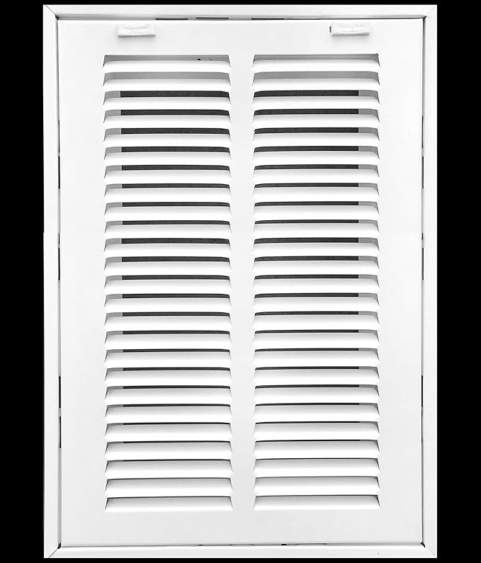 HVAC Premium 8 x 20 Duct Opening Steel Return Air Filter Grille, for 1-inch Filter, Removable Door, Flat Stamped HVAC Vent Cover Grille, Outer Dimensions 10.5 x 22.5