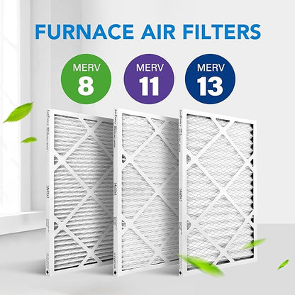 LotFancy 14x25x1 Air Filter MERV 8 4-Pack, Electrostatic Pleated Furnace & AC Filter, Captures Dust, Pet Hair, Pollen, Actual Size: 13.75"x24.75"x0.75"