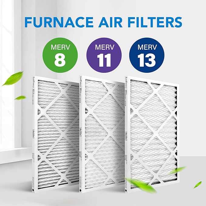 LotFancy 14x25x1 Air Filter MERV 11 6-Pack, Electrostatic Pleated AC Furnace Air Filter, Captures Dust, Smog & Pet Dander, Actual Size: 13.75"x24.75"x0.75"