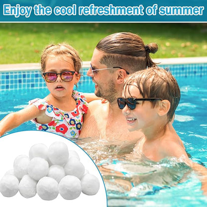 ZeeDix 3.2 lbs Pool Filter Balls for Sand Filter Pump, New Upgrade Efficient Swimming Pool Filter Sand Alternative(Equals 100 lbs Pool Filter Sand), Reusable Eco-Friendly Fiber Filter Media Balls