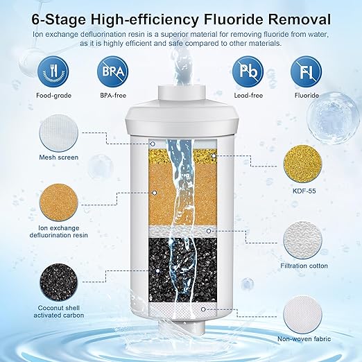 IceJoy 0.01μm Ultra-Filtration Gravity Water Filter System, 2.25G Stainless Steel Countertop Purifier with 4 Filters, Water Level Spigot & Stand, Reduce Fluoride & Chlorine, NSF/ANSI 42