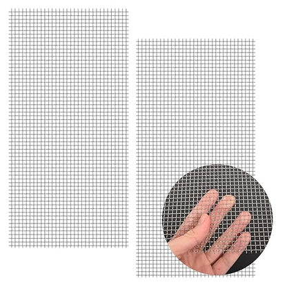 2 Pack 12"x24" Wire Mesh, 5 Mesh Crimped Stainless Steel Mesh, Never Rust Sturdy Metal Mesh Screen for DIY Projects, Vent, Cage, Garden, Window Screen, Filter Mesh