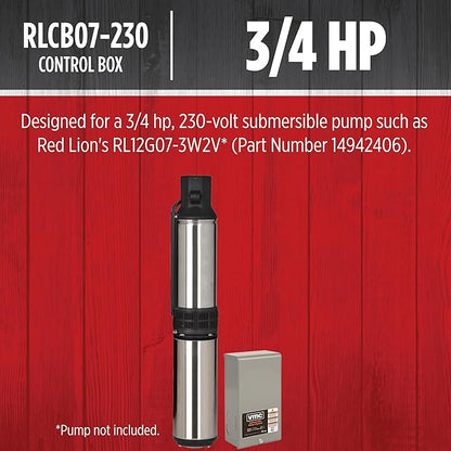 Red Lion RLCB07-230 3/4-HP 230-Volt VMC Control Box for Submersible Well Pump, Grey, 640190